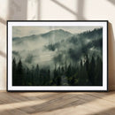 Captivating Misty Forest Wall Art Premium Canvas Print a