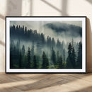 Captivating Misty Forest Wall Art Premium Canvas Print a