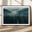 Captivating Misty Forest Wall Art Premium Canvas Print,