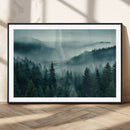 Captivating Misty Foggy Forest Wall Art Premium Canvas Print