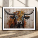 Scottish Highland Cow Cattle Art Print on Wood Style by MyGreatCanvas | Canvas Wall Art Prints | Photo Prints & Wall Decor