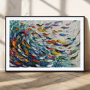 Modern Abstract Fish Shoal Wall Art Canvas Print, Colorful by MyGreatCanvas | Canvas Wall Art Prints | Photo Prints & Wall Decor