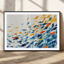 Abstract Fish Shoal Wall Art Canvas Print, Colorful Fish