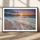 Sunset Beach Wall Art – Soothing Coastal Landscape, Ready to