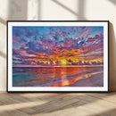 Vibrant Sunset Beach Wall Art - Ocean Sunset Canvas Print |