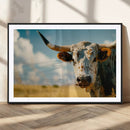 Longhorn in the Prairie - Stunning Ranch-Style Triptych Wall
