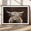 Highland Cow Wall Art Canvas Print, Rustic Farmhouse Decor,