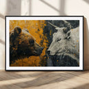 Bear and Bull Wall Art Canvas Print – Abstract Animal