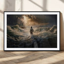 Jesus Walking on Water Wall Art Canvas Print - Religious