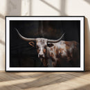 Texas Longhorn Wall Art Canvas Print | Western Ranch Decor |