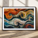 Abstract Wave Wall Art | Ready to Hang Framed Canvas Print |