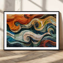 Abstract Wave Wall Art | Ready to Hang Framed Canvas Print |