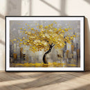Golden Tree Canvas Print | Abstract Wall Art for Modern