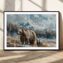 Bear and Baby Bear Wall Art Canvas Print
