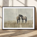 Chines Style Grunge Horses Wall Art Canvas Print