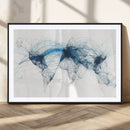 Flight Route Map Wall Art Canvas Print, Abstract Air Traffic