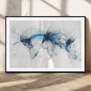 Flight Route Map Wall Art Canvas Print, Abstract Air Traffic