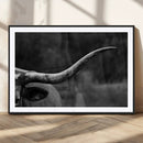 Cow Longhorn Wall Art | Black and White Print | Ready to by MyGreatCanvas | Canvas Wall Art Prints | Photo Prints & Wall Decor