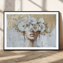 Golden Petal Wall Art - Canvas Print Flower Head Woman