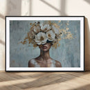 Golden Petal Wall Art - Petal Silhouette Woman Wall Art by MyGreatCanvas | Canvas Wall Art Prints | Photo Prints & Wall Decor
