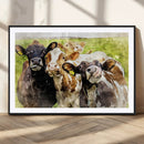 Curious Cows Farmhouse Wall Art | Ready to Hang and Framed