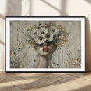 Abstract Floral Women Patel Wall Art Canvas Print