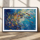 Colorful Swirling Fish School Wall Art Canvas Print |