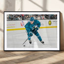 San Jose Sharks Ice Hockey Player Wall Art Canvas Print
