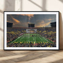 University of Michigan Wolverines Print Canvas, Football