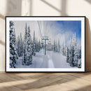 Winter Ski Lift Wall Art Print - Landscape Wall Art | Snowy by MyGreatCanvas | Canvas Wall Art Prints | Photo Prints & Wall Decor