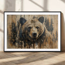 Majestic Grizzly 399 Bear Wall Art | 3-Panel Rustic Canvas