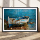 Vintage Boat on Tranquil Waters | Coastal Wall Art for