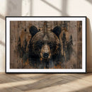 Rustic Grizzly 399 Wall Art | Triptych Canvas Print | Rustic