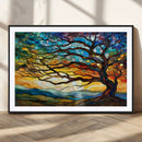 Vibrant Mosaic Tree of Life Wall Art | Stained Glass Style