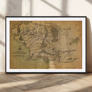 Middle Earth Map Canvas Wall Art – Vintage Fantasy Map