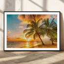 Tropical Sunset Beach Canvas Wall Art Print – Vibrant Palm by MyGreatCanvas | Canvas Wall Art Prints | Photo Prints & Wall Decor