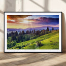 Green Hills and Sunset Wall Art Print - Scenic Landscape by MyGreatCanvas | Canvas Wall Art Prints | Photo Prints & Wall Decor