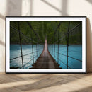 Suspension Bridge Over River Canvas Art | 3-Panel Nature by MyGreatCanvas | Canvas Wall Art Prints | Photo Prints & Wall Decor