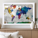 World Map Canvas Print – Detailed Map of the World Wall Art