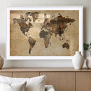 Push Pin World Map Canvas Print – Framed Travel Tracker Wall by MyGreatCanvas | Canvas Wall Art Prints | Photo Prints & Wall Decor