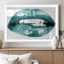 Blue Lips Wall Art Canvas Print