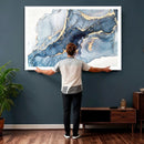 Abstract Art Print - Blue Abstract Canvas Wall Art Print