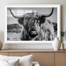 Black and White Scottish Cow Canvas Wall Art Highland Cattle by MyGreatCanvas | Canvas Wall Art Prints | Photo Prints & Wall Decor