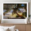 Tropical Island Sunset on the Beach Palms Wall Art Canvas by MyGreatCanvas | Canvas Wall Art Prints | Photo Prints & Wall Decor