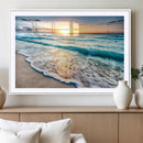 Sunset Beach Waves Canvas Wall Art – 5-Panel Ocean Sunset by MyGreatCanvas | Canvas Wall Art Prints | Photo Prints & Wall Decor