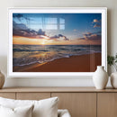 Serene Ocean Sunset Canvas Print, Golden Hour Beach Wall