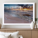 Sea Ocean Sunset Beach Wall Art Canvas Print