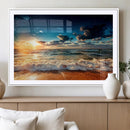 Golden Hour Sunset Over Ocean Waves Wall Art Canvas Print | by MyGreatCanvas | Canvas Wall Art Prints | Photo Prints & Wall Decor