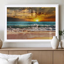 Golden Sunset Beach Canvas Wall Art – Triptych Seascape by MyGreatCanvas | Canvas Wall Art Prints | Photo Prints & Wall Decor
