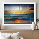 Vibrant Ocean Sunrise Over Golden Beach Waves, Giclee Canvas by MyGreatCanvas | Canvas Wall Art Prints | Photo Prints & Wall Decor